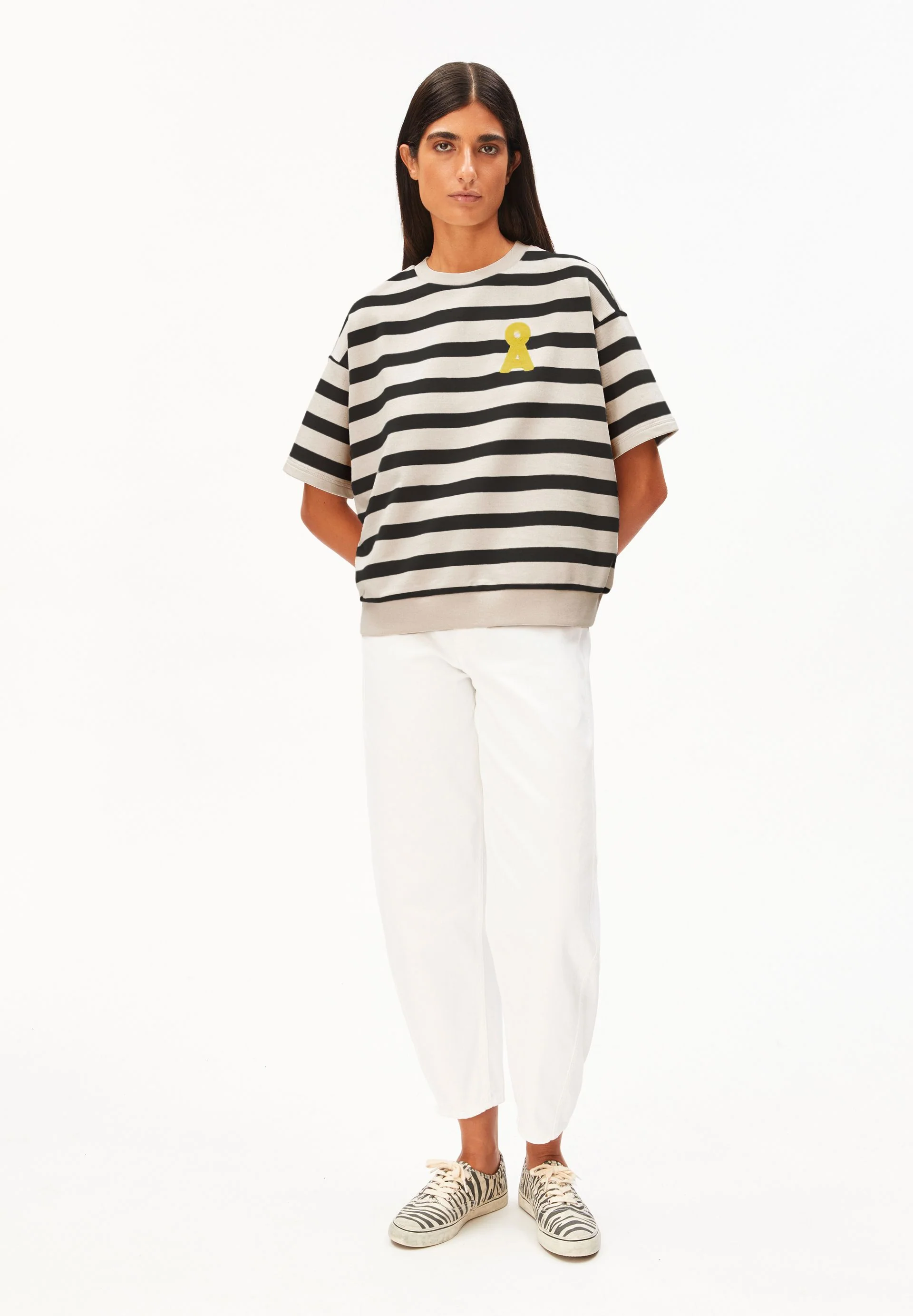 BAMIKAA GESTREIFTES SWEATSHIRT | undyed-black - Image 5