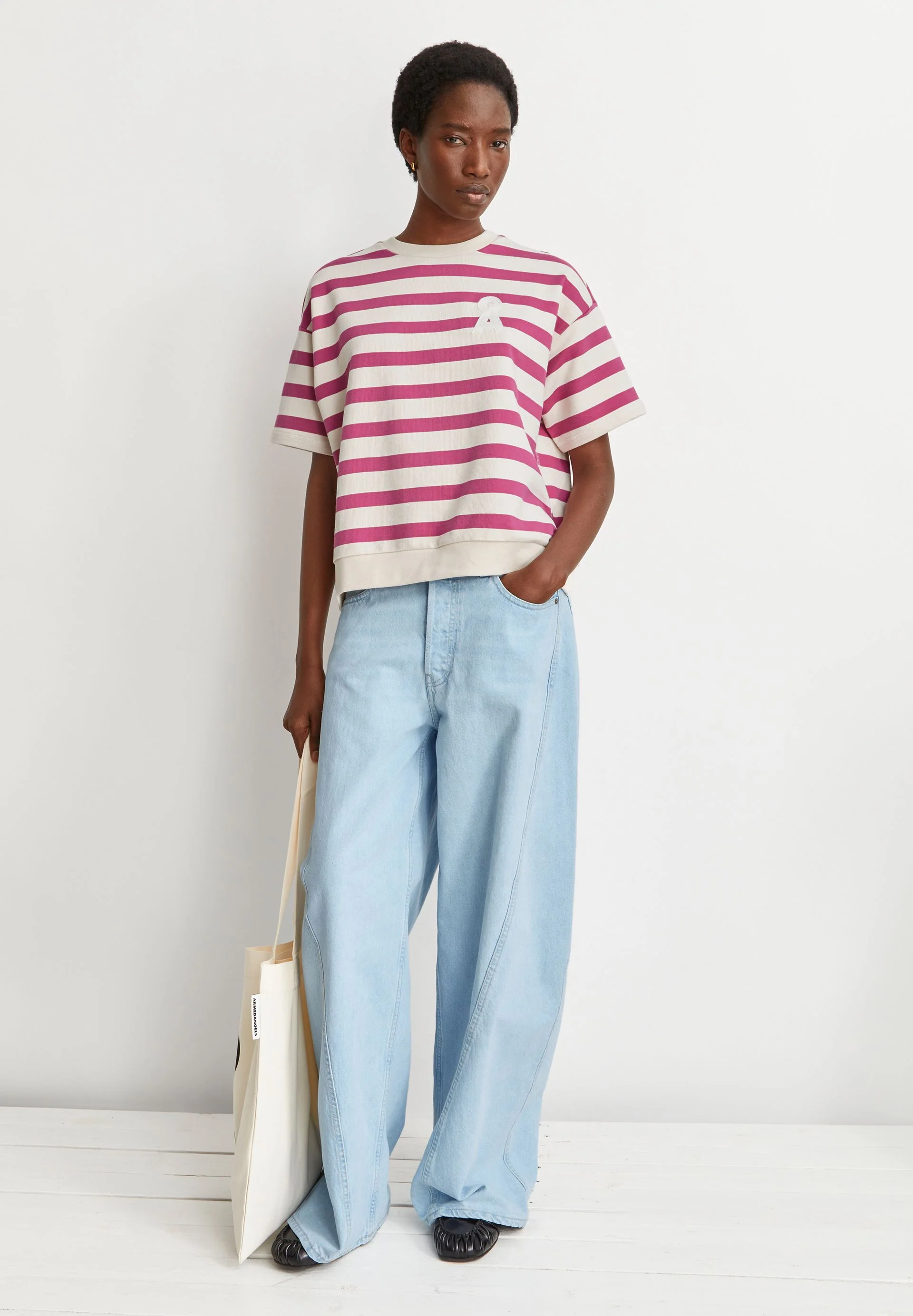 BAMIKAA GESTREIFTES SWEATSHIRT | undyed-very berry - Image 4
