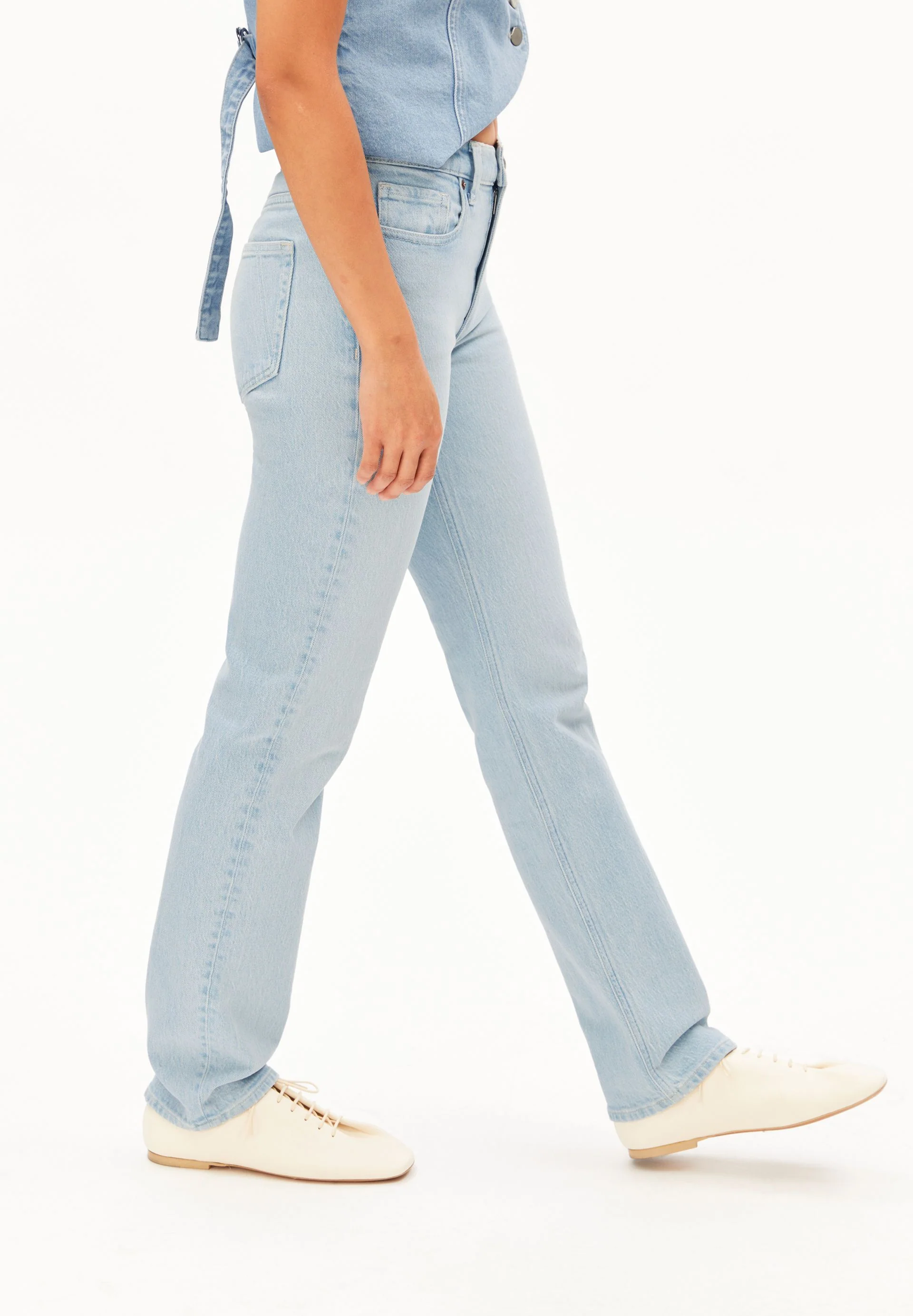 CARENAA MID WAIST STRAIGHT JEANS | glacier - Image 6