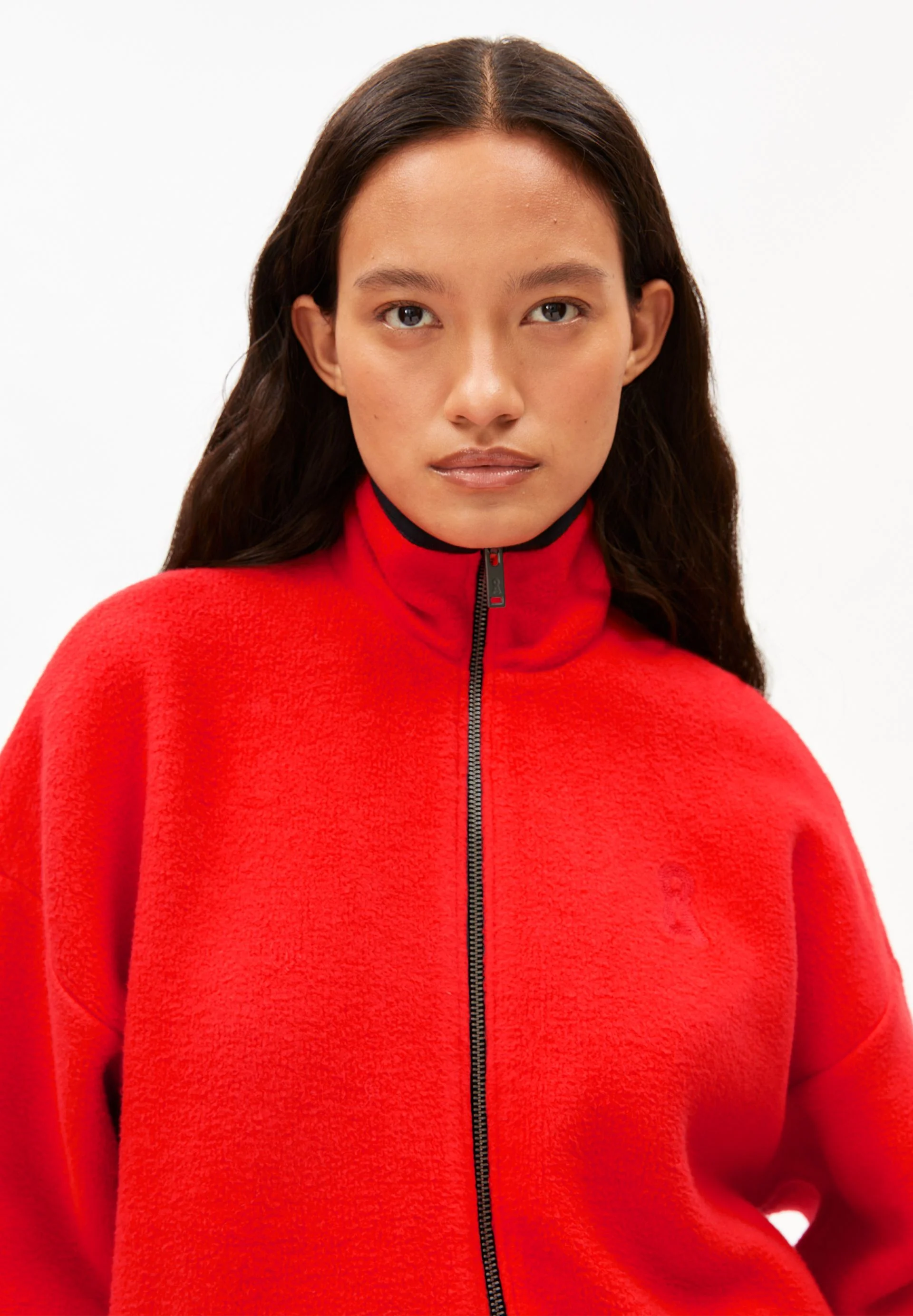 BAUMWOLL-FLEECEJACKE | mars red - Image 3