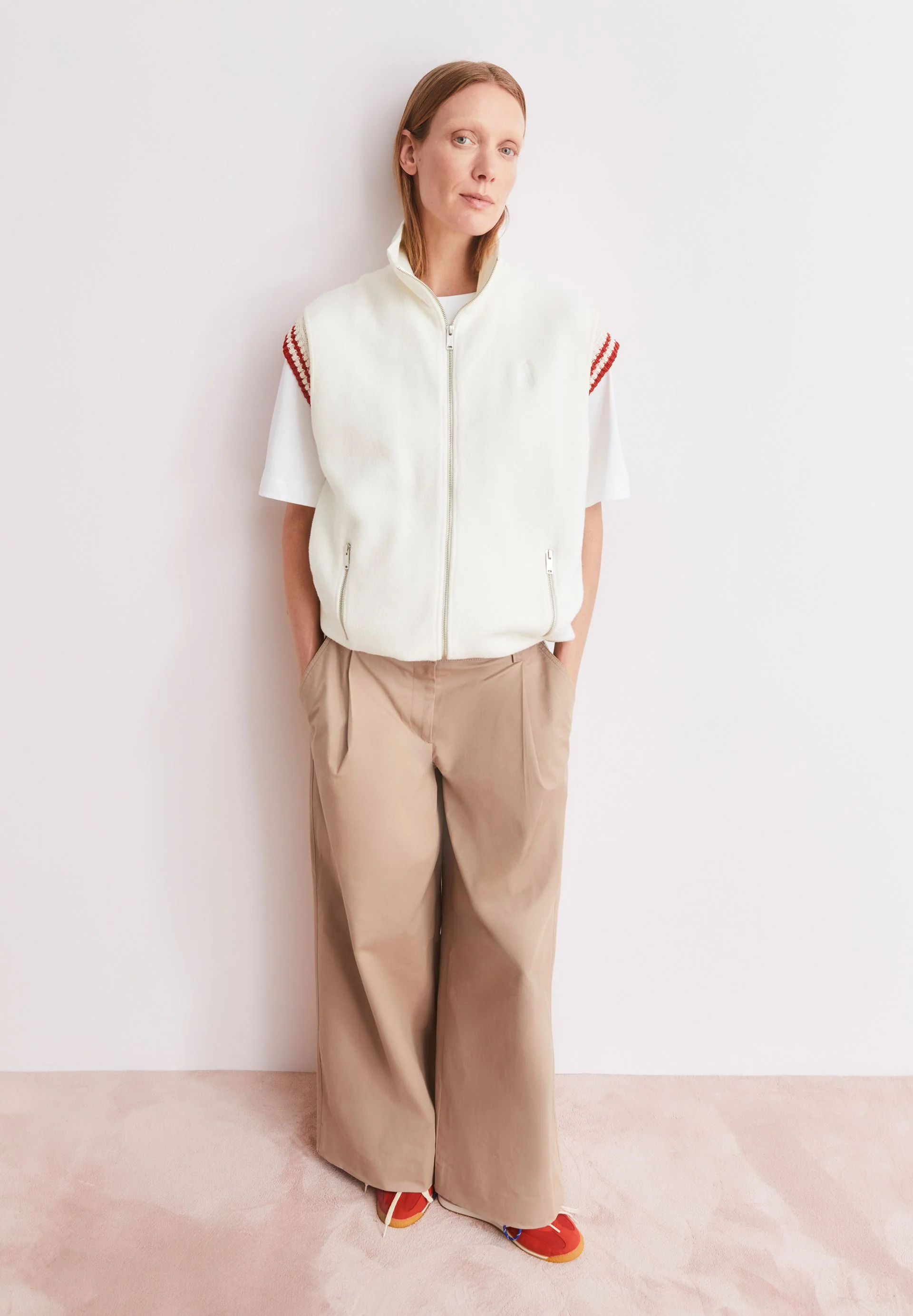 BAUMWOLL-FLEECE-WESTE | oatmilk - Image 4