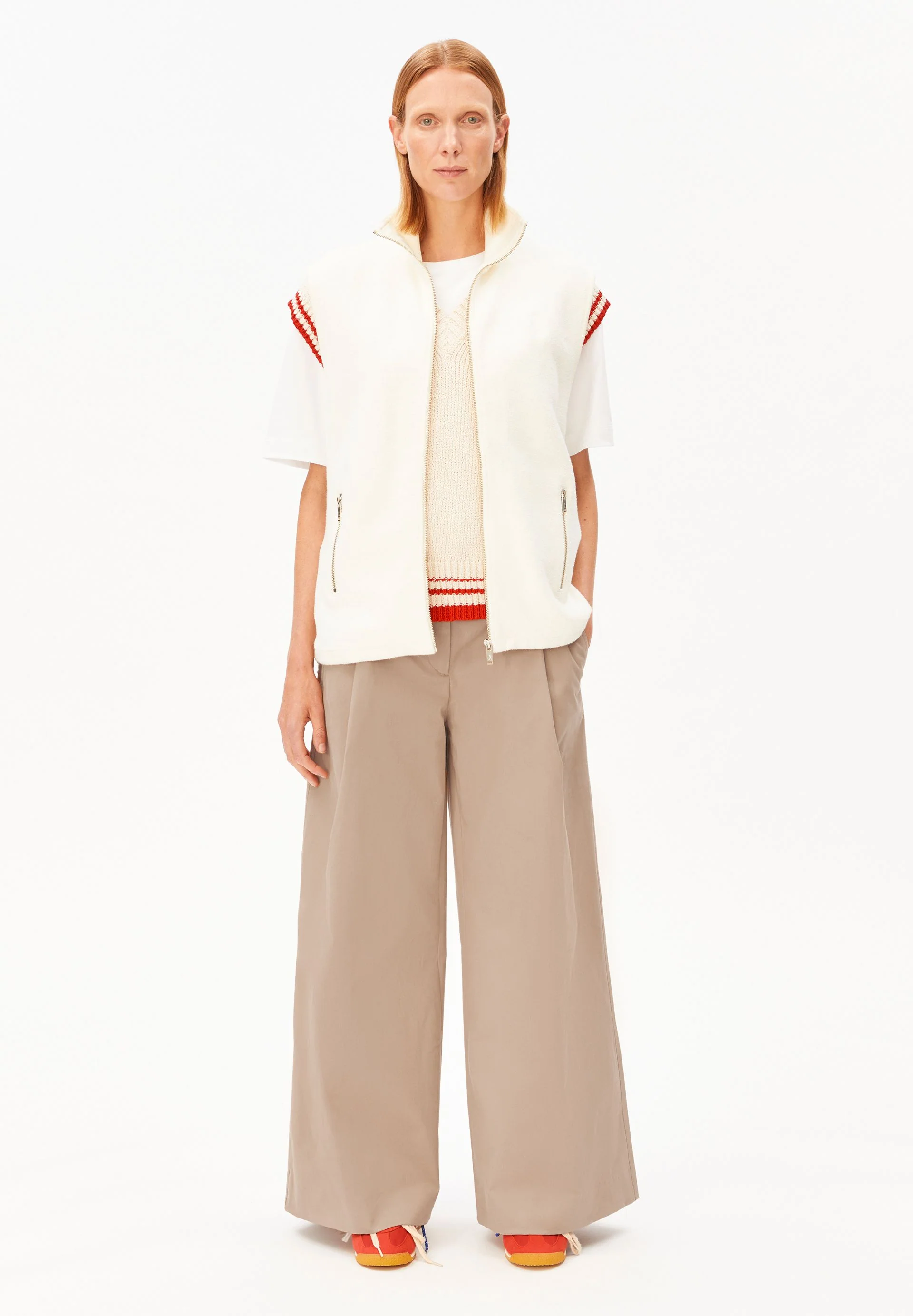 BAUMWOLL-FLEECE-WESTE | oatmilk - Image 5