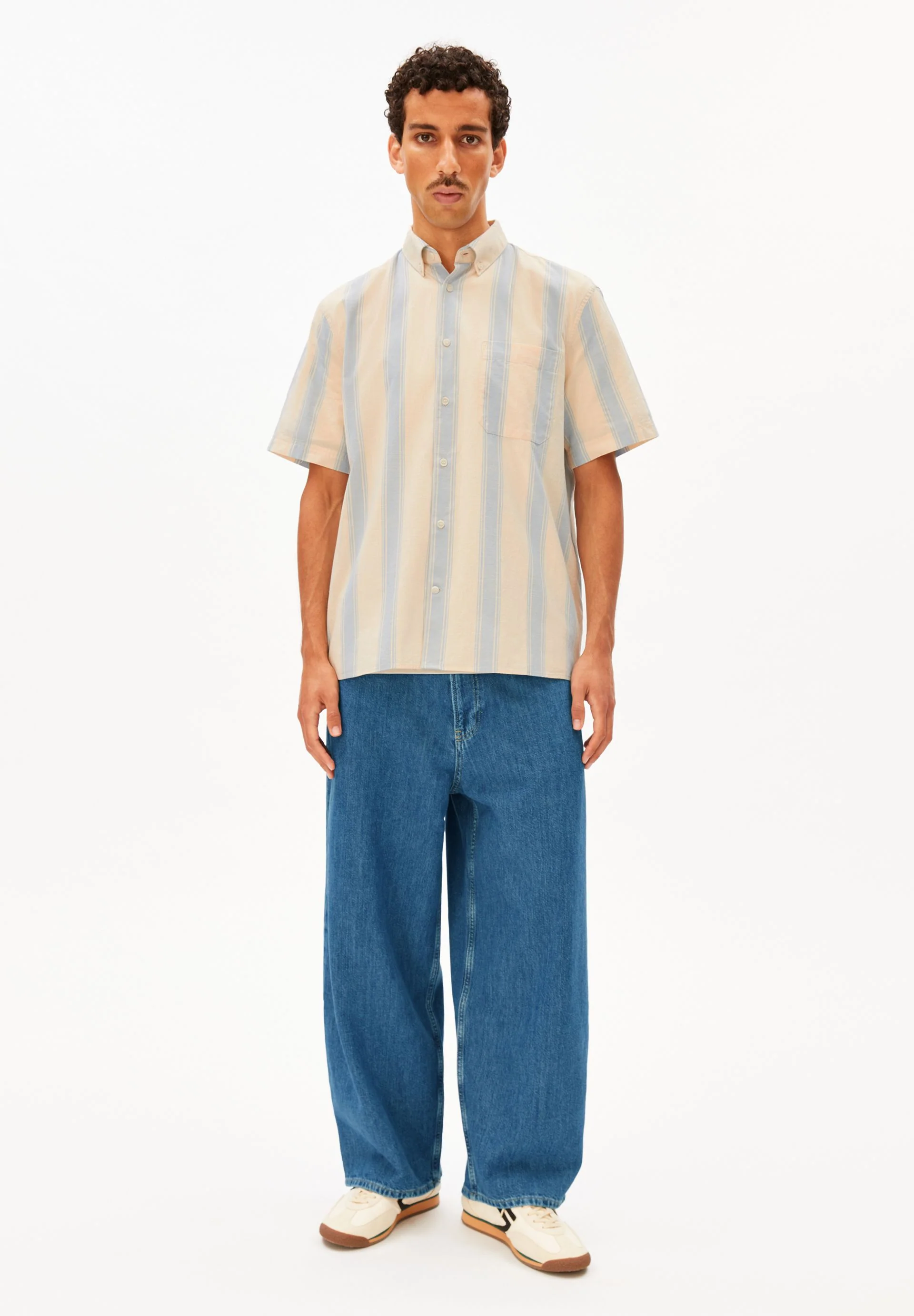GESTREIFTES KURZARMHEMD | wedgwood - Image 5