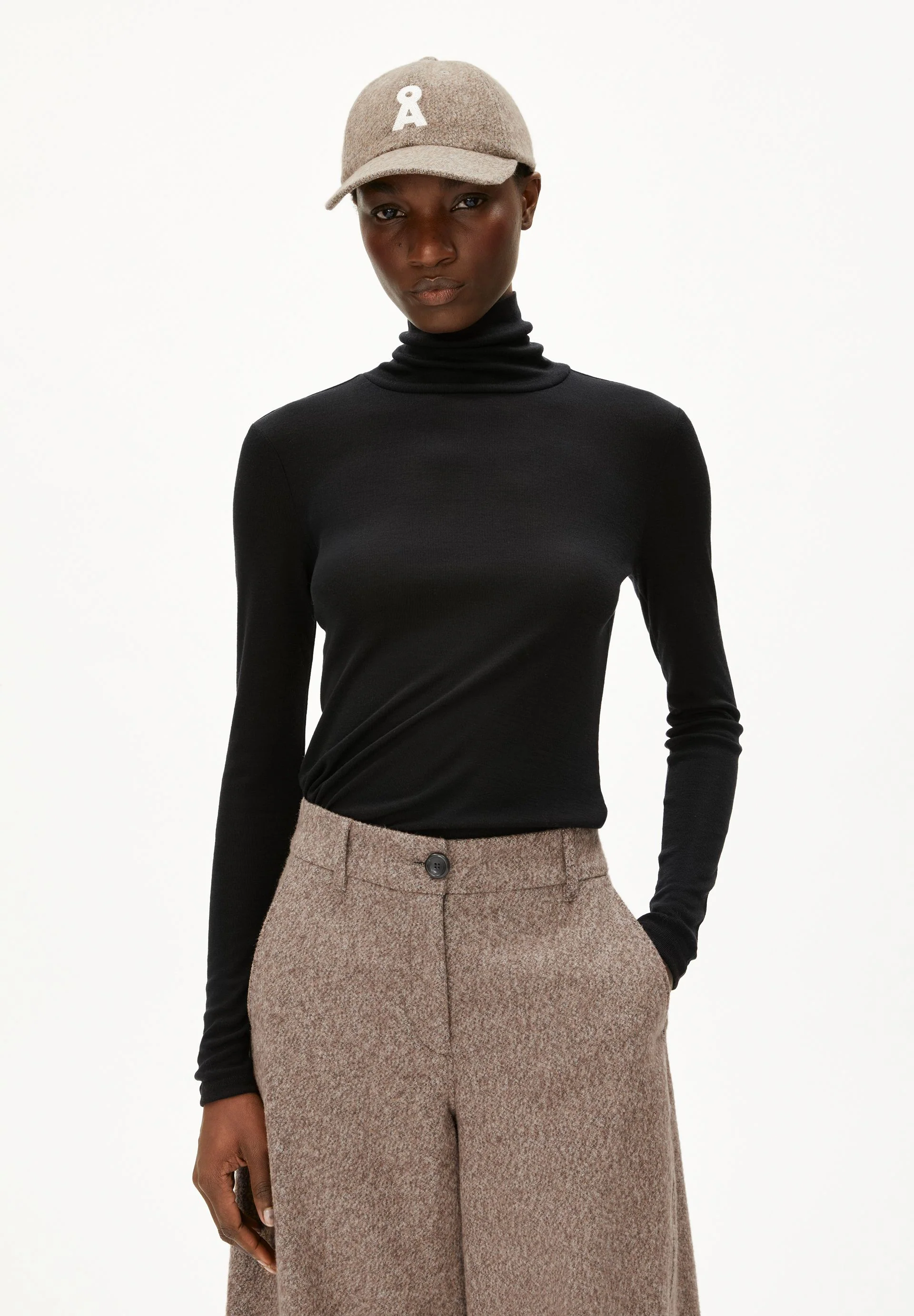 GRAZILIAA WOLL-MIX LANGARMSHIRT | black