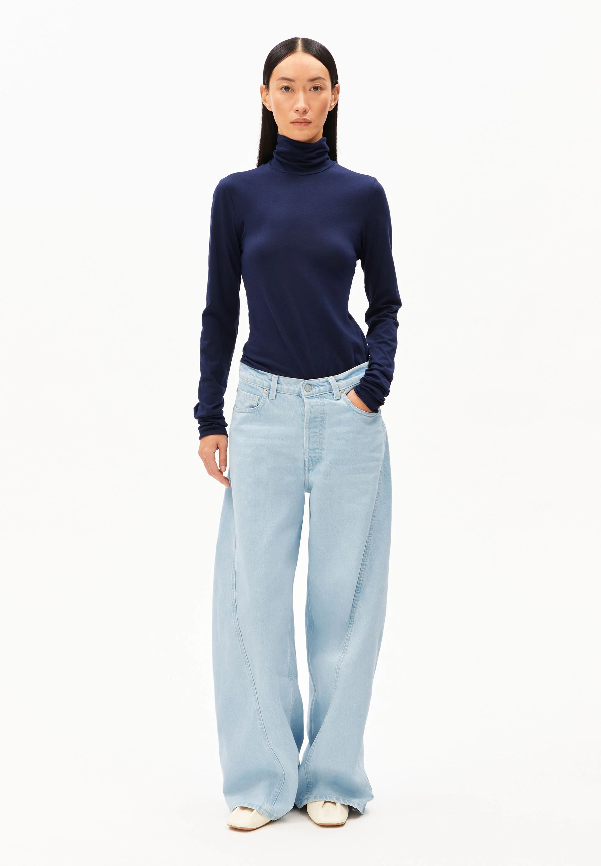 GRAZILIANAA SOFT LANGARMSHIRT | tinted navy - Image 5