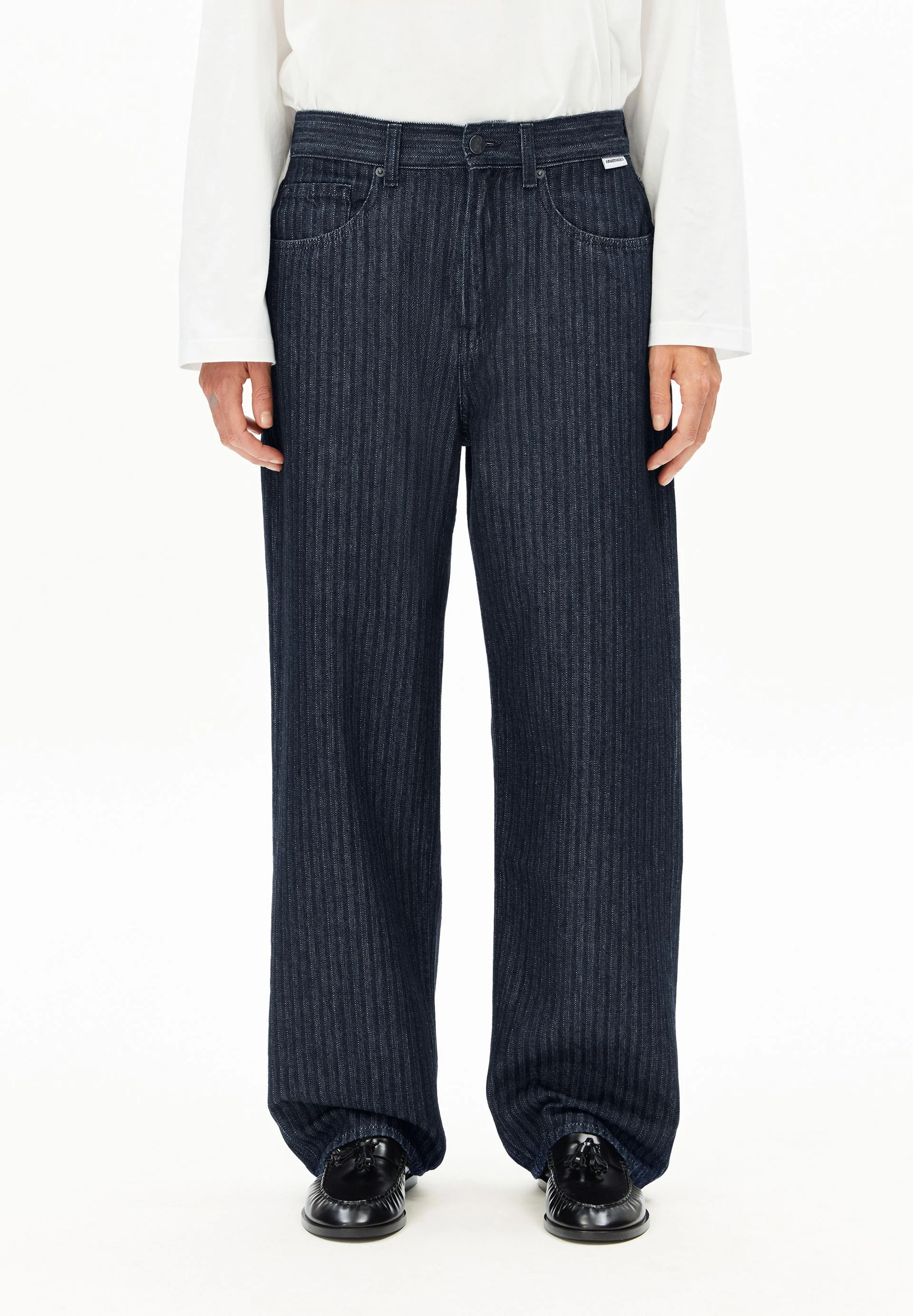 HAAYI HERRINGBONE BAGGY JEANS | rinse