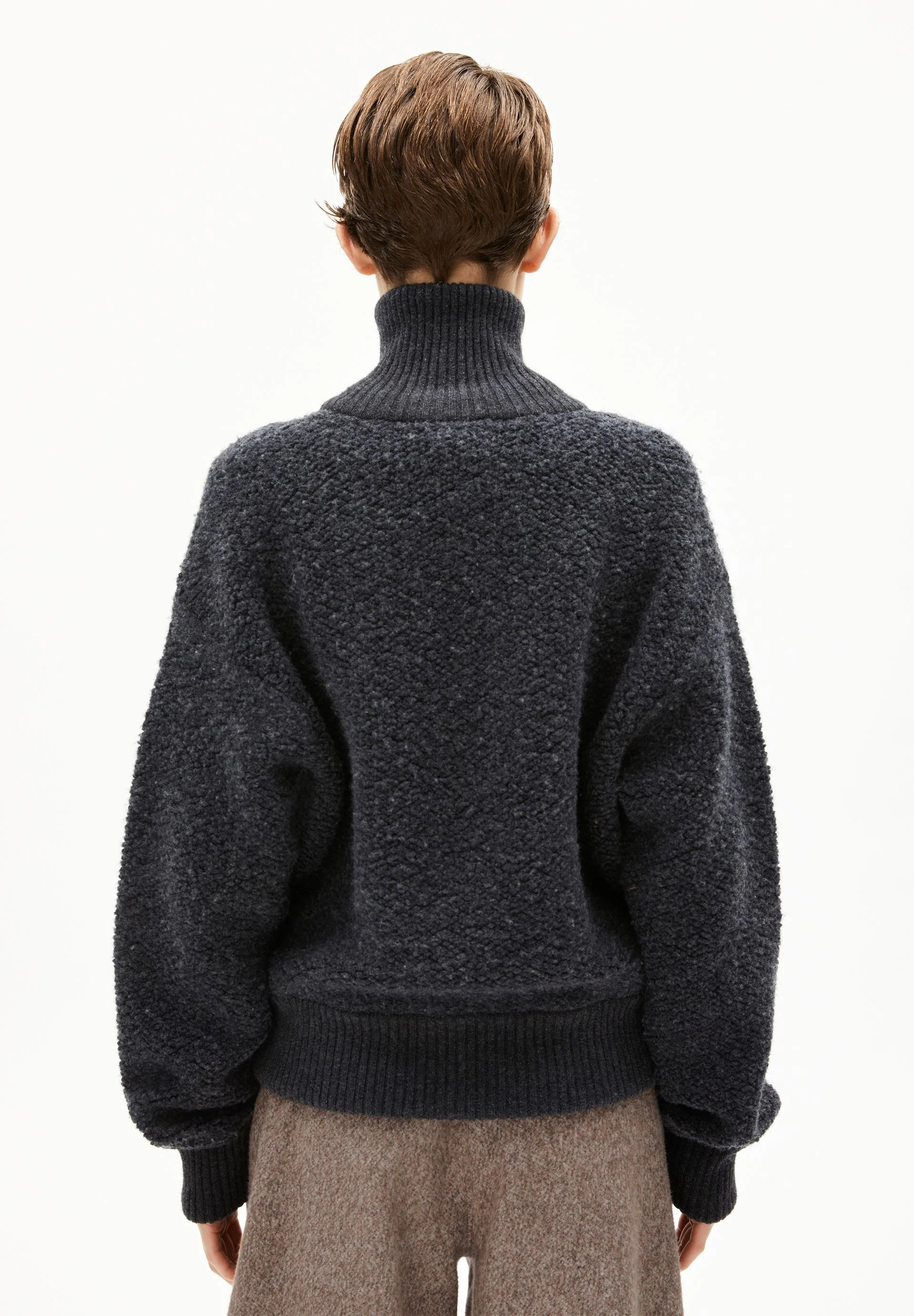ICONIC Å BOUCLÉ STRICKJACKE | steel melange-oatmilk - Image 2