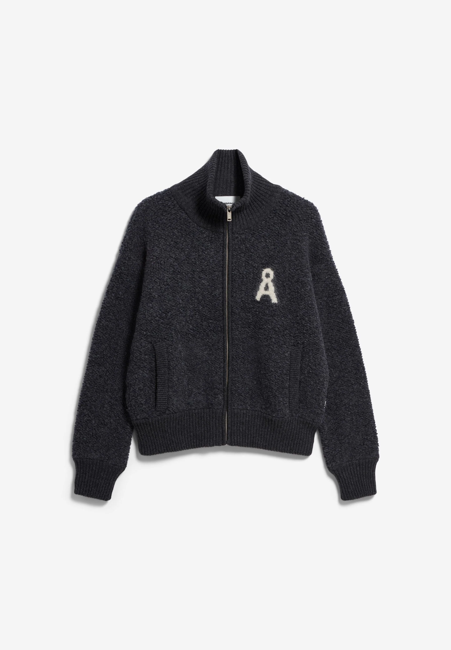 ICONIC Å BOUCLÉ STRICKJACKE | steel melange-oatmilk - Image 6