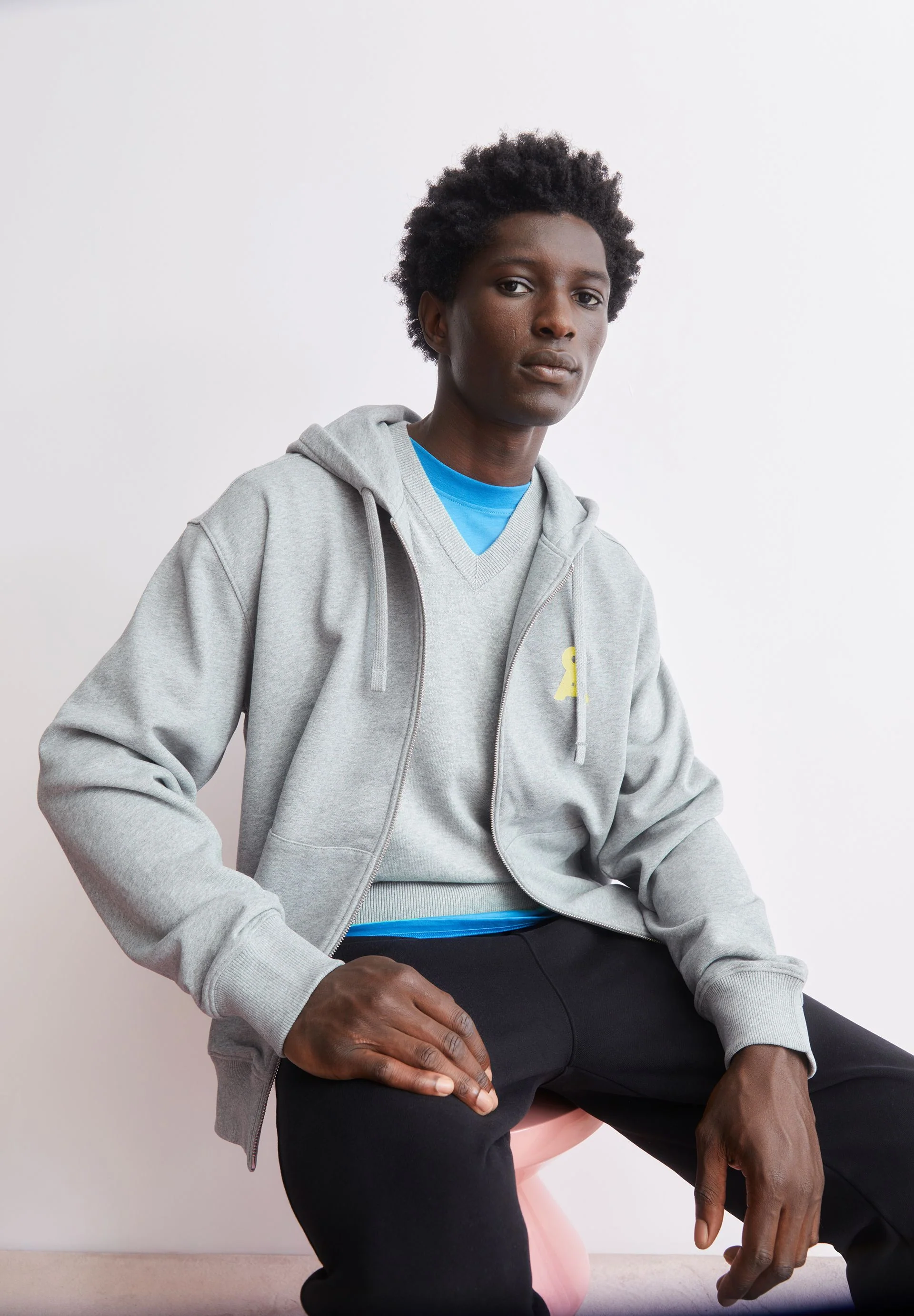 SAROMIAAN SWEATJACKE | silver melange - Image 4