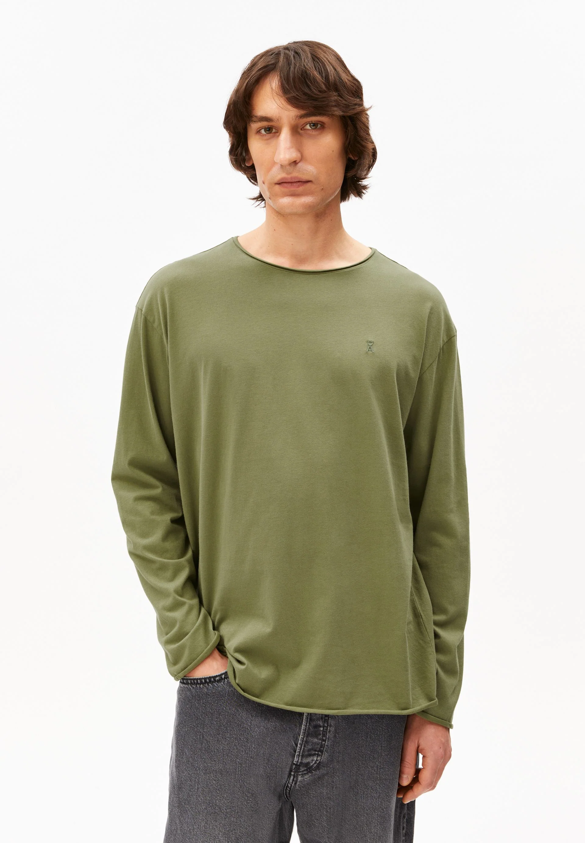 JAAMES BRUSHED LANGARMSHIRT | fatigue green