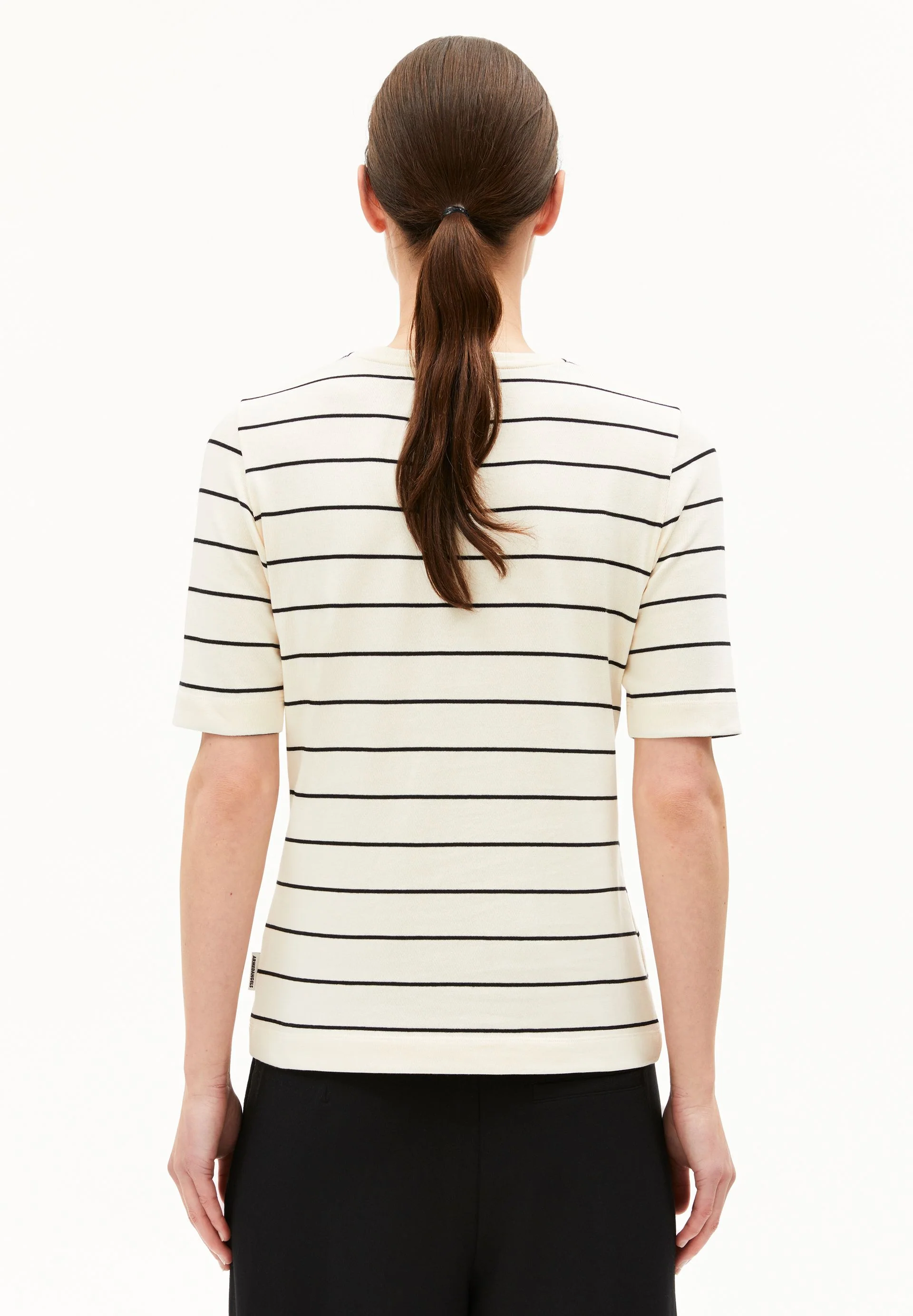 JAANISARA GESTREIFTES T-SHIRT | oatmilk-black - Image 2