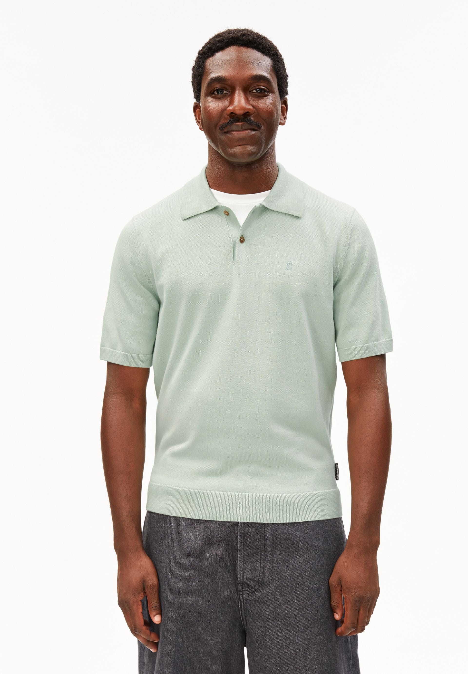 KURZÄRMLIGES STRICKPOLOSHIRT | foam