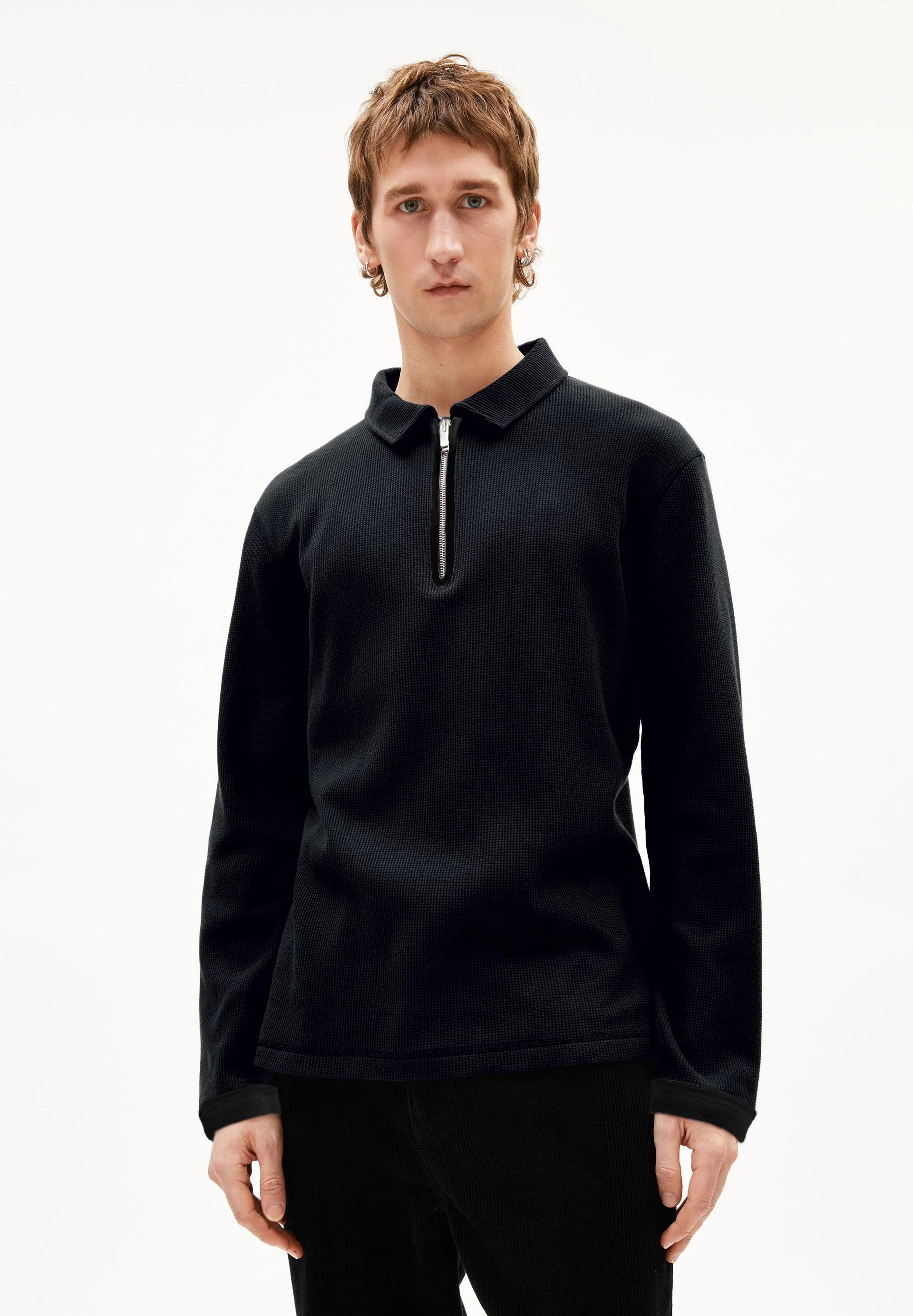 MAARKOS LS WAFFLE ZIP | black