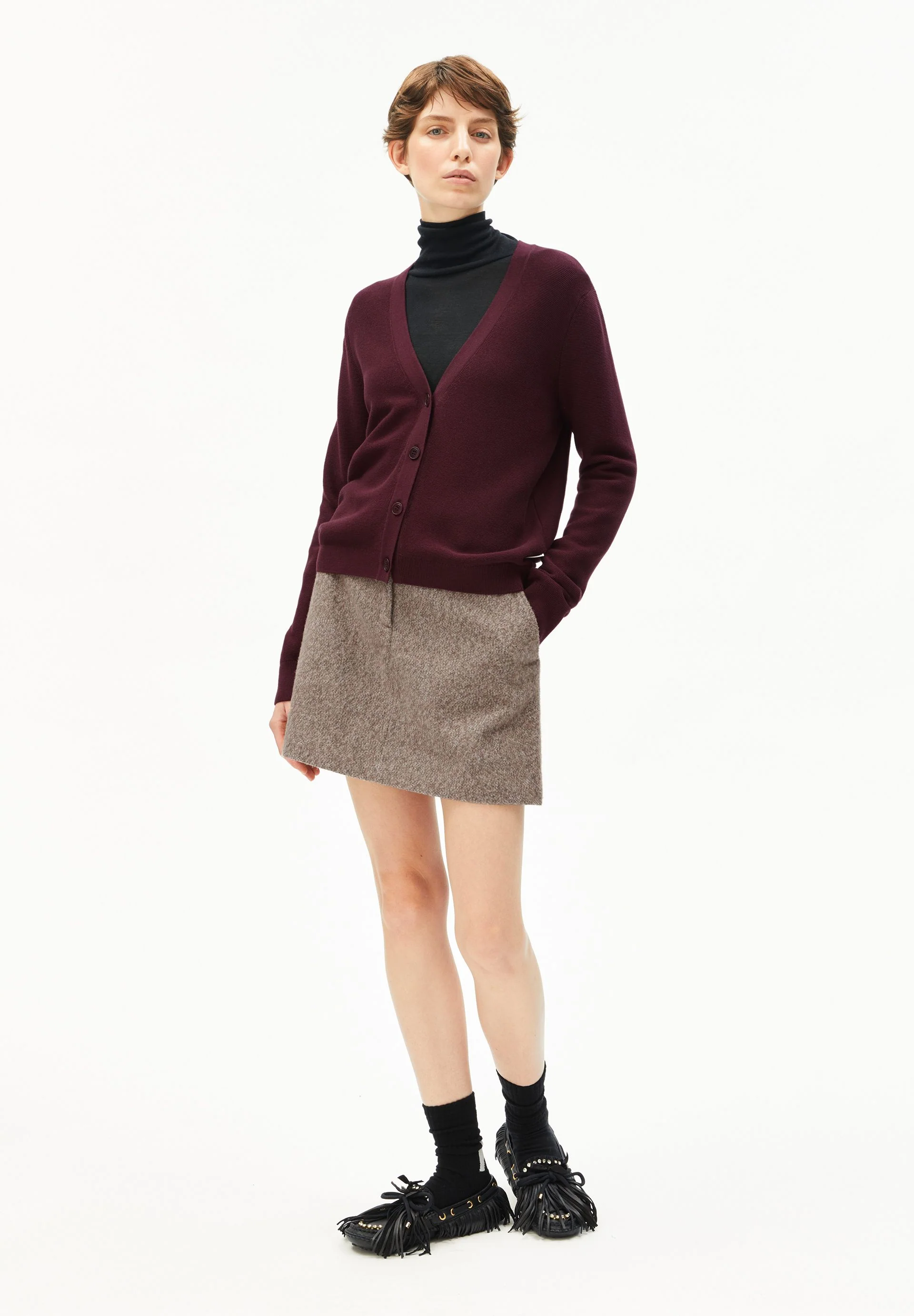 MENAAL LINKS LINKS CARDIGAN | dark cranberry - Image 5