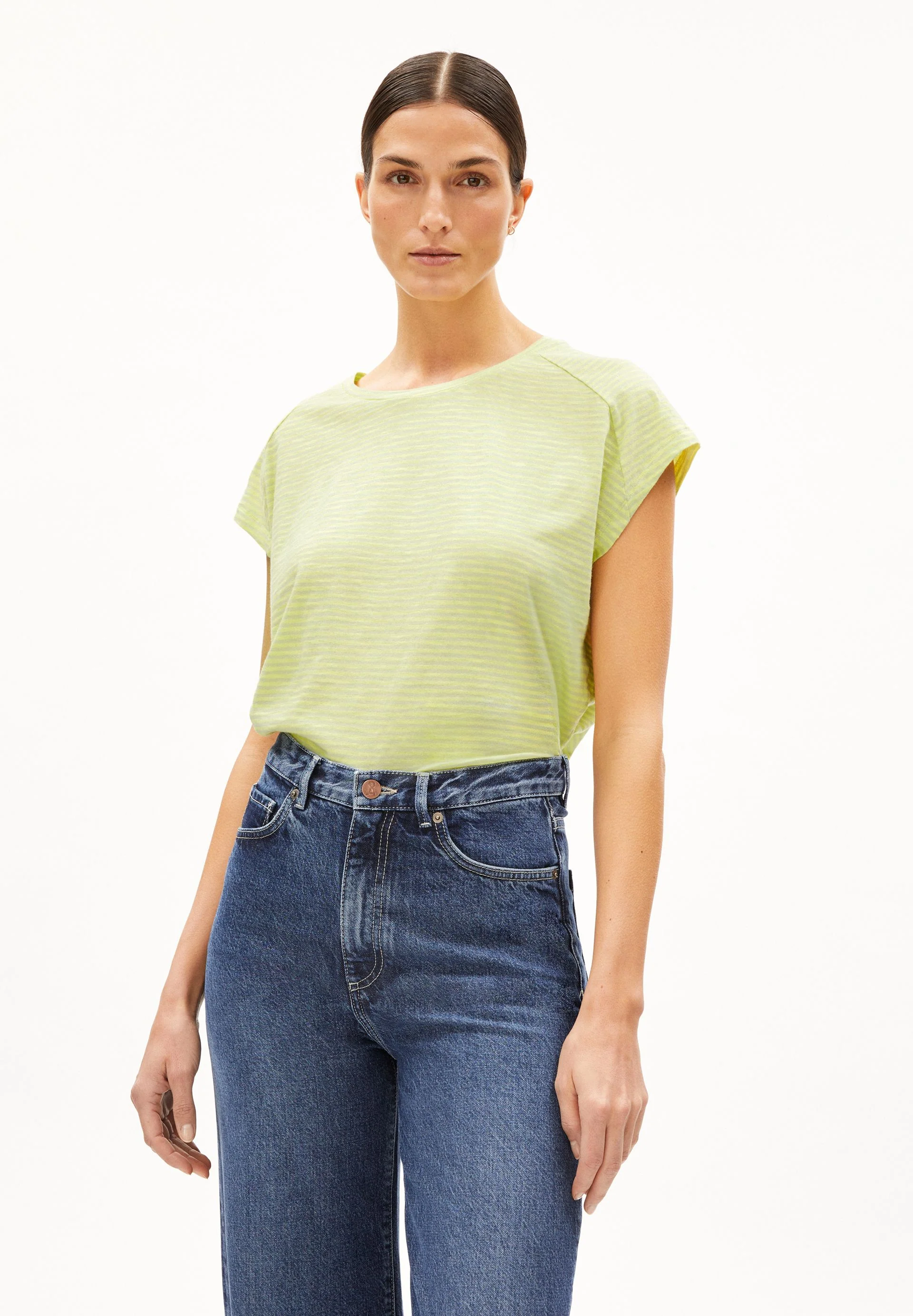 ONELIAA LOVELY STRIPES T-SHIRT | pastel green-armedangels yellow light