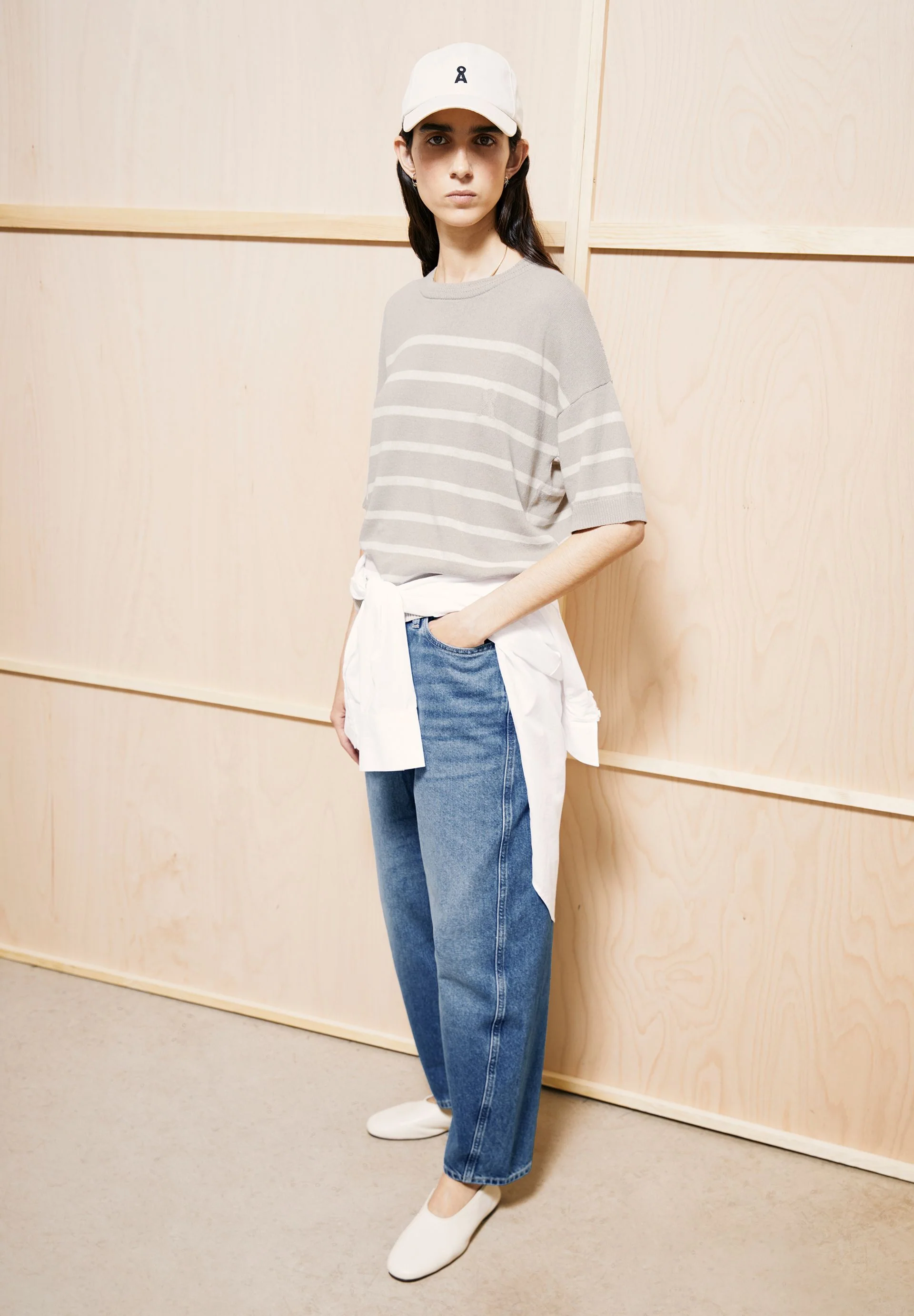GESTREIFTER LEINEN-MIX PULLOVER | sand stone-undyed - Image 4