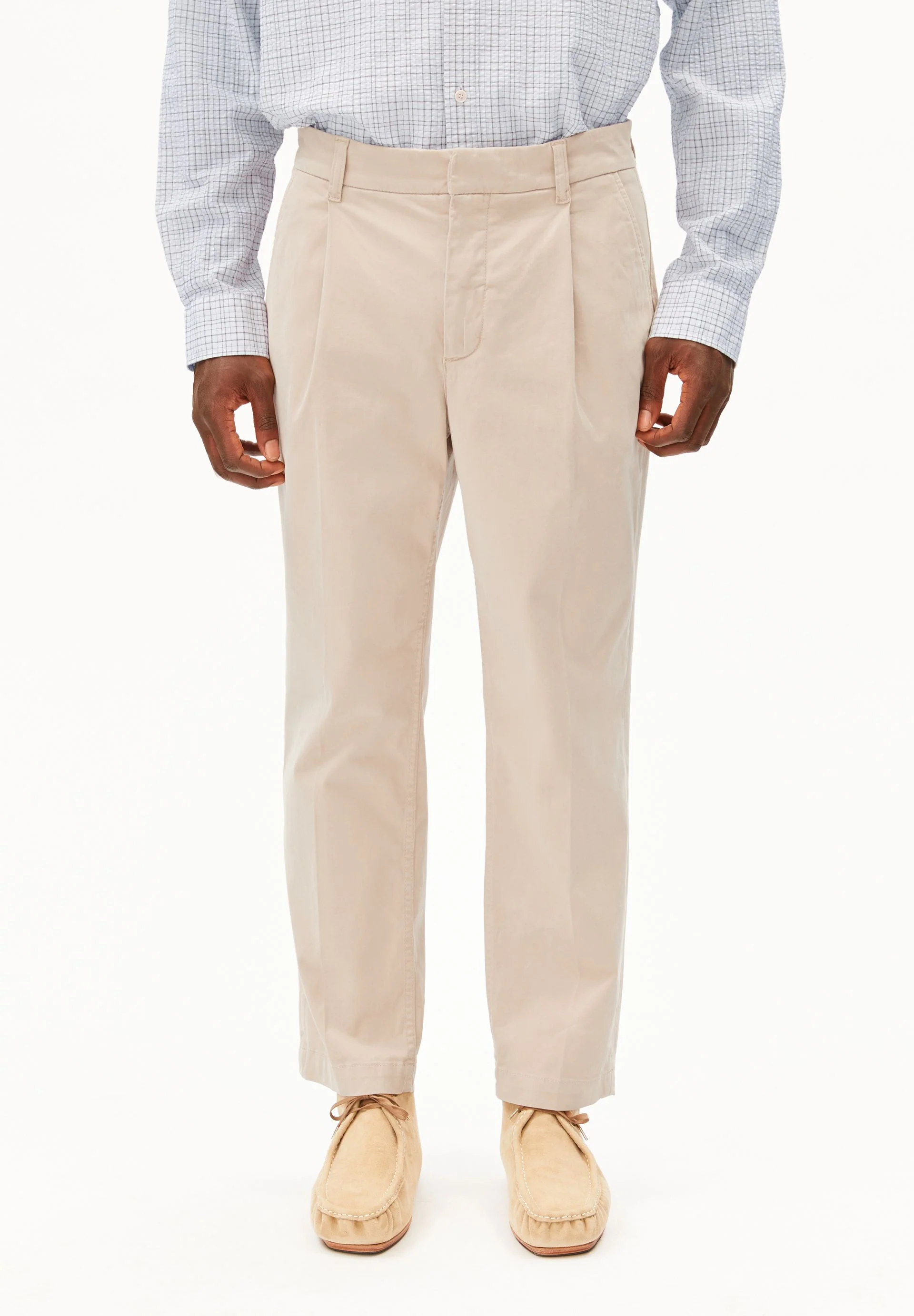 TAAMIR BUNDFALTEN-CHINOHOSE | sandstone
