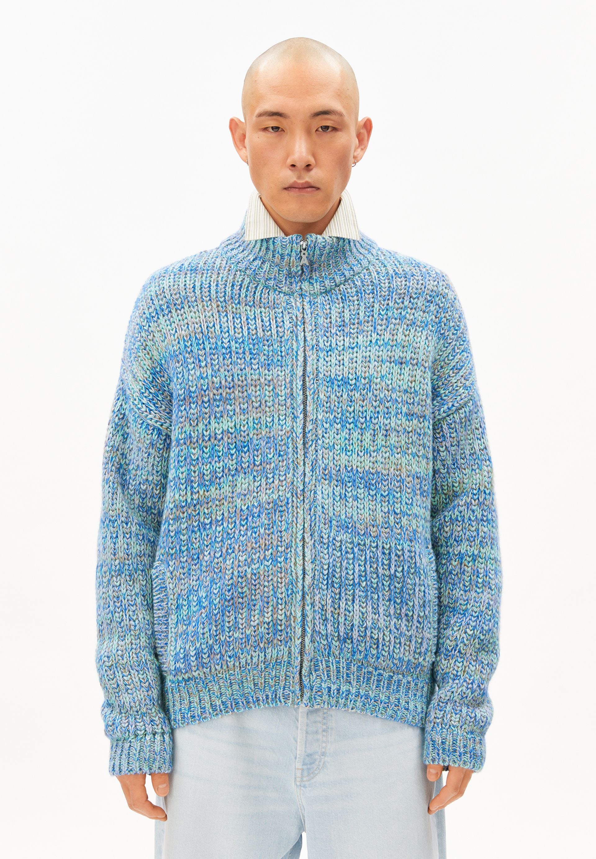 UN-WASTED TROYER-STRICKJACKE | smart lilac-apple neon-dynamo blue